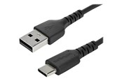 Kabel USB - StarTech.com 2 m / 6.6 ft. USB 2.0 to USB C Cable - Black - Aramid Fiber - USB-C cable - 2 m - RUSB2AC2MB