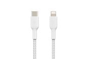 Kabel wyświetlacza - Belkin BoostCharge USB-C to Lightning Cable - Braided - 2m - White - CAA004bt2MWH