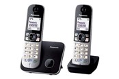 Telefon stacjonarny - Panasonic KX-TG6812 - cordless phone with caller ID + additional handset - KG-TG6812 Black