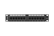 Akcesoria sieciowe - Lanberg PPU6-9012-B 12-Port Patch Panel 1U 10" Cat.6 UTP Black - PPU6-9012-B
