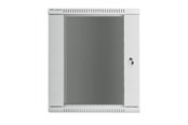 Szafa rack - Lanberg WF01-6415-10S Rack Cabinet 19" Wall Mount 15U 600x450mm (Flat Pack) With Glass Door Grey RAL7035 - WF01-6415-10S