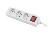 Kabel zasilający (zewnętrzny) - Lanberg PS1-03E-0300-W - power strip - 2500 Watt - PS1-03E-0300-W