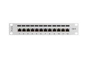 Akcesoria sieciowe - Lanberg PPF6-9012-S Patch Panel 12-Port 1U 10" Cat6 FTP Shielded Grey - PPF6-9012-S