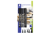 Przybory do pisania i rysowania - Staedtler Marker Set Lumocolor 4pcs - 60 BK
