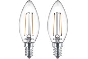 Zarówka LED - Philips Żarówka światła LED Classic Candle 2W/827 (25W) Clear 2-pack E14 - 929001238341