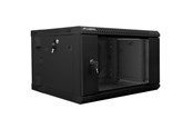 Szafa rack - Lanberg WF02-6606-10B Rack Cabinet 19" Double Section Wall Mount 6U 600x600mm (Flat Pack)) Black - WF02-6606-10B