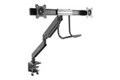 Uchwyt na monitor - StarTech.com Desk Mount Dual Monitor Arm - Ergonomic VESA Mount 32" (17.6lb) Displays - Crossbar Handle for Full Motion - C-Clamp/Grommet - desk mount (adjustable arm) - ARMSLMBARDUO