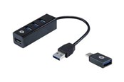 USB hub - HUBBIES TAIL USB hub - 4 - USB 3.2 - Czarny - HUBBIES04B