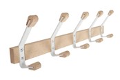 Wsporniki i zawiasy  - Home>it Beechwood coat rack – 5 hooks – white - 12700