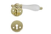 Wsporniki i zawiasy - Home>it Brass door handle – white grip - 13352