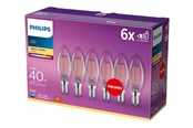 Żarówka LED - Philips Żarówka światła LED Classic Candle 4.3W/827 (40W) Clear 6-pack E14 - 929001889785