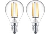 Zarówka LED - Philips Żarówka światła LED Classic Mini-ball 4.3W/827 (40W) Clear 2-pack E14 - 929001890467