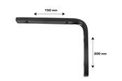 Wsporniki i zawiasy  - Home>it Shelf bracket F profile 150 x 200mm - black - 16245