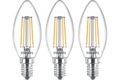 Zarówka LED - Philips Żarówka światła LED Classic Candle 4.3W/827 (40W) Clear 3-pack E14 - 929001889733