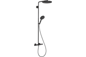 Prysznic i akcesoria do montazu - Hansgrohe showerpipe 240 powderrain matt black - 27633670
