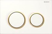 Systemy instalacyjne - Geberit actuator plate omega20 for dual flush: white / gold - 115.085.KK.1