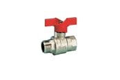 Złącza - Pettinaroli F x m "new compact" fullway ball valve red butterfly hand - 52CE/1-006