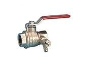 Zlacza - Pettinaroli F x f fullway ball valve with drain-off and red steel lever - 51CS-008