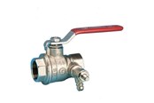 Zlacza - Pettinaroli F x f fullway ball valve with drain-off and red steel lever - 51CS-006