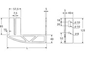 Grzejniki i zawory - Hudevad (RIOpanel) Wall support 205/150 mm for LK - 30204020