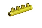 Systemy PEX - Pettinaroli Brass manifold 3/4x1/2 for water- and heatingsystems 4 outlets - BI-204
