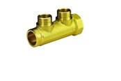 Systemy PEX - Pettinaroli Brass manifold 3/4x1/2 for water- and heatingsystems 2 outlets - BI-202