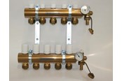 Ogrzewanie podlogowe - Pettinaroli Manifold system 1x3/4 in- and outlet incl brackets 20 mm fittings and end pieces 5 outlets - 7035SYS20-05