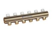 Ogrzewanie podlogowe - Pettinaroli Linear manifold 1x3/4/18 with incorporated lockshield valve 5 outlets - 7035DM-008-05