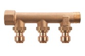 Systemy PEX - Roth manifold 3 outlets x 15 mm insert gunmetal - 17046217.403