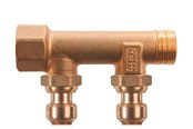 Systemy PEX - Roth manifold 2 outlets x 15 mm insert gunmetal - 17046217.402