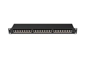 Akcesoria sieciowe - Lanberg PPSA-1024-B 24-Port Patch Panel 1U 19" Cat6A FTP Shielded Black - PPSA-1024-B