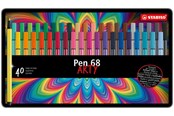 Przybory do pisania i rysowania - STABILO  Pen 68 Arty metal tin of 40 colors - ET1064612