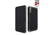 Telefon - Pokrowiec i etui - ITSKINS HYBRID FOLIO cover for iPhone XS / X® - Black and red with recycled leather - APHX-HYBRF-BRRL