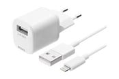 Telefon - Adapter i Ladowarka - Deltaco USB wall charger USB-A 2.4 A incl. 1 m - USB-AC181