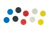 Konferencja i prezentacja - Nobo Magnesy do magnetycznych tablic suchościeralnych, średnica 38 mm, kolorowe, 10 sztuk w opakowaniu Mix - 1915311