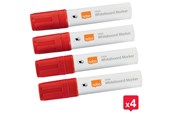 Konferencja i prezentacja - Nobo Glide Whiteboard Pens Large Chisel Tip 4 Pack Red - 1915390
