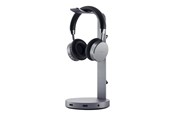 Sluchawki, zestaw sluchawkowy - Satechi Aluminum Headphone Stand with built in USB Hub - ST-UCHSHM