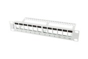 Akcesoria sieciowe - Lanberg PPKS-9112-S Patch Panel Blank 12-Port 1U With Organizer for Keystone Modules Grey - PPKS-9112-S