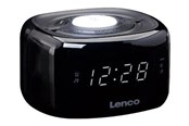 Radio DAB i budzik - Lenco CR-12BK - FM Clock Radio with Night Light - Black - FM - Dźwięk 3D - Czarny - CR-12BK