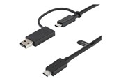 Kabel USB - StarTech.com USB C Cable USB-A Adapter Dongle Hybrid 2-in-1 USB C Cable 1m - USBCCADP