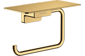 Akcesoria lazienkowe - Hansgrohe addstoris roll holder with shelf polished gold-optic pvd - 41772990