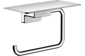 Akcesoria lazienkowe - Hansgrohe addstoris roll holder with shelf chrome - 41772000