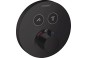 Baterie i armatura - Hansgrohe showerselect s thermostatic mixer for concealed installation for 2 outlets matt black - 15743670