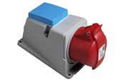 Różne produkty elektryczne - ABB Surface socket-outlet with dk-outlet 3p+n+e 16a 250vac ip44 clock position of grounding contact 6 hour color code red - 2CMA105921R1000