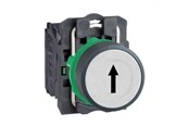 Przyciski i urządzenia sygnalizacyjne - Schneider Electric Harmony push button complete with spring return and flat touch surface in white with black arrow 1xno xb5aa3341 - XB5AA3341