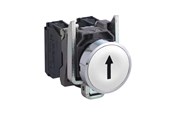 Przyciski i urządzenia sygnalizacyjne - Schneider Electric Harmony push button complete with spring return and flat touch surface in white with black arrow 1xno xb4ba3341 - XB4BA3341