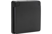 Przelaczniki - Niko-Servodan Adapter frame with hinged lid suitable for 45 x 45 mm functions in splashproof surface-mounting outlets black - 761-85000