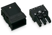 Kable i przewody - Winsta Socket with strain relief housing 3-pole black - 770-103