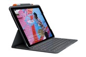 Klawiatura - Logitech Slim Folio - keyboard and folio case - QWERTZ - Swiss - graphite - Etui z klawiaturą - Szwajcaria - Szary - 920-009476