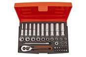 Narzedzia - BAHCO socket set mini 1/4 37 pieces 4-13mm - SL25L